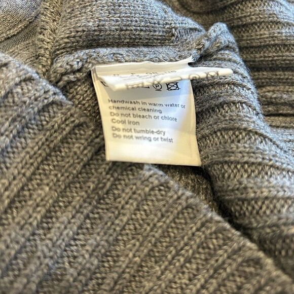 OLSEN Europe Vtg Gray Turtleneck Size 10 Merino Wool Acrylic Blend Zipper Detail - Picture 10 of 10